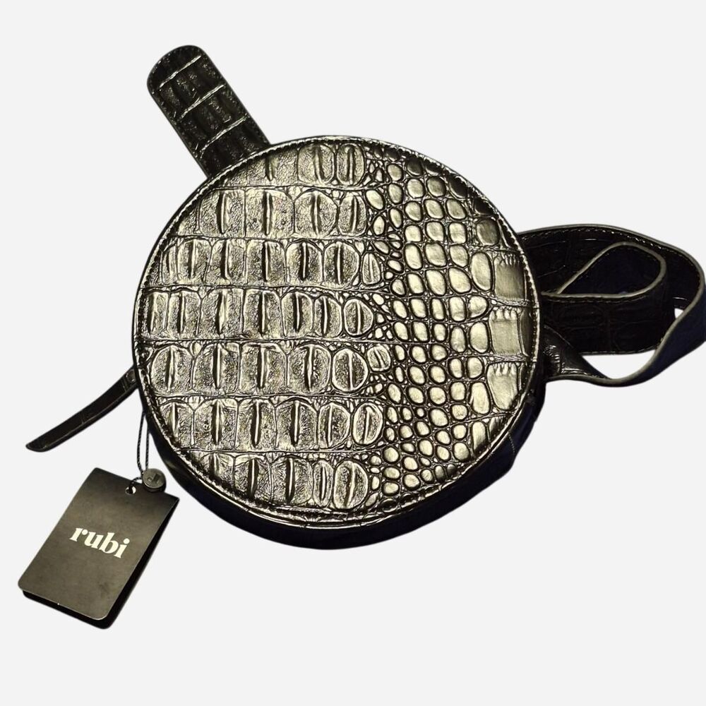 Rubi Women's Crocodile Print Black Belt Bag